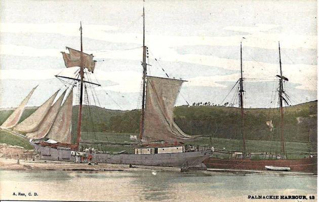 Two sailing barques in Palnackie Harbour